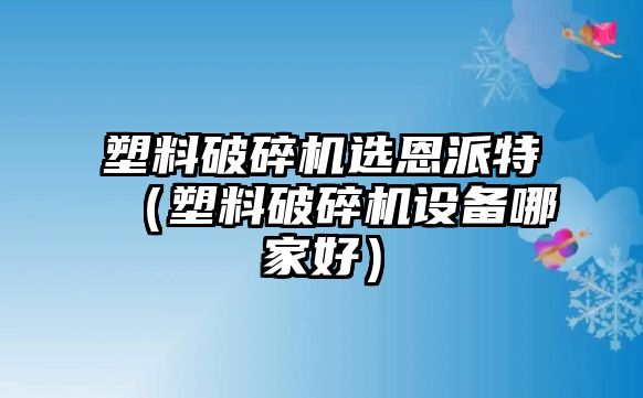 塑料破碎機選恩派特（塑料破碎機設(shè)備哪家好）