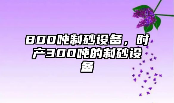 800噸制砂設(shè)備，時(shí)產(chǎn)300噸的制砂設(shè)備