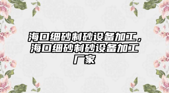 ?？诩?xì)砂制砂設(shè)備加工，?？诩?xì)砂制砂設(shè)備加工廠家