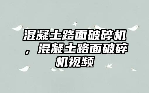 混凝土路面破碎機，混凝土路面破碎機視頻