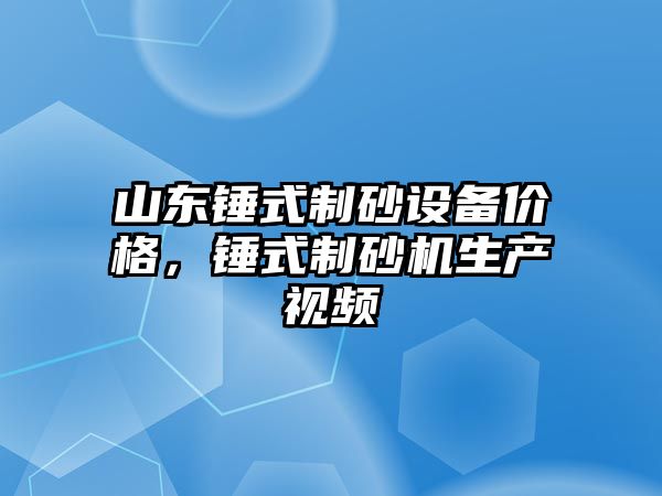 山東錘式制砂設(shè)備價格，錘式制砂機生產(chǎn)視頻