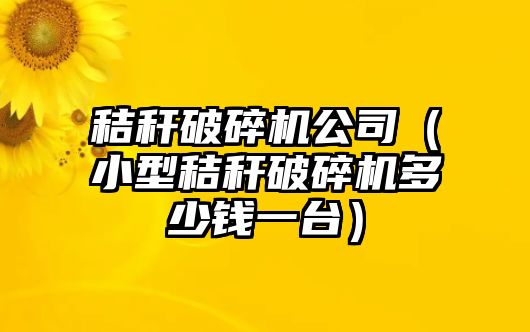 秸稈破碎機(jī)公司（小型秸稈破碎機(jī)多少錢一臺(tái)）