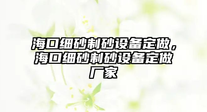 ?？诩?xì)砂制砂設(shè)備定做，?？诩?xì)砂制砂設(shè)備定做廠家