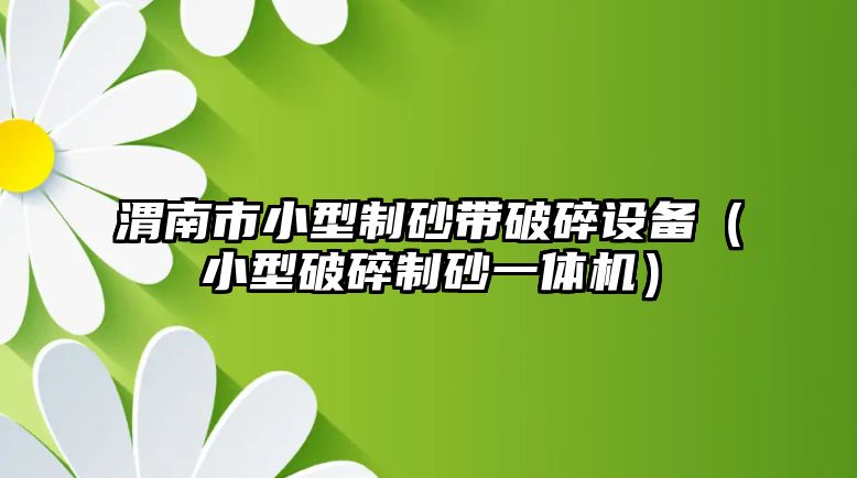 渭南市小型制砂帶破碎設(shè)備（小型破碎制砂一體機）