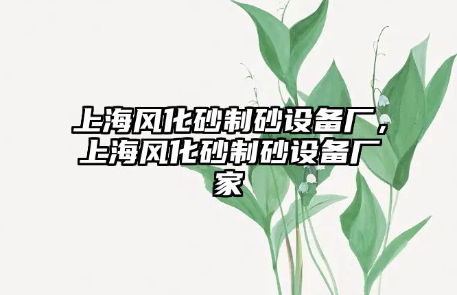 上海風(fēng)化砂制砂設(shè)備廠，上海風(fēng)化砂制砂設(shè)備廠家