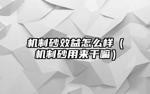 機(jī)制砂效益怎么樣（機(jī)制砂用來(lái)干嘛）