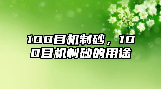 100目機(jī)制砂，100目機(jī)制砂的用途